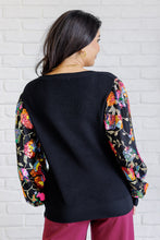 Load image into Gallery viewer, She is the Party Floral Sequins Mesh Sleeve Top