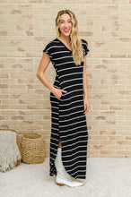 Load image into Gallery viewer, Striped Maxi Dress In Black