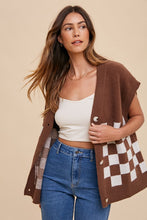 Load image into Gallery viewer, Annie Wear Checkered Button Down Short Sleeve Cardigan