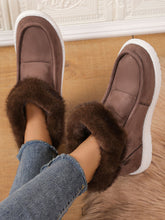 Load image into Gallery viewer, Faux Fur Suede Round Toe Sneakers