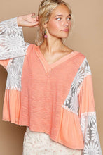 Load image into Gallery viewer, POL Lace Detail V-Neck Flare Sleeve Blouse