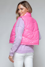 Load image into Gallery viewer, Snobbish Zip Up Turtleneck Shiny Quilted Vest