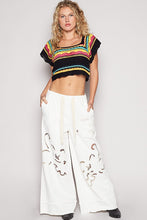 Load image into Gallery viewer, POL Openwork Ethnic Pattern Square Neck Cropped Knit Top