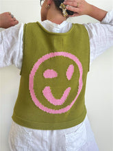 Load image into Gallery viewer, Smiley Round Neck Sweater Vest