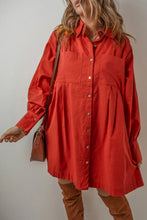 Load image into Gallery viewer, Pocketed Button Down Long Sleeve Shirt Dress