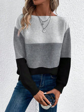 Load image into Gallery viewer, Color Block Boat Neck Sweater