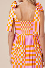 Load image into Gallery viewer, Color Block Tie Shoulder Dress