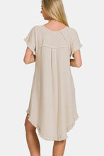 Load image into Gallery viewer, Zenana Fringe Edge High Low Flowy Dress with Pockets