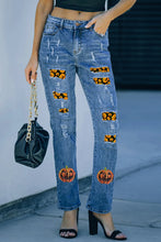 Load image into Gallery viewer, Pumpkin Distressed Straight Jeans