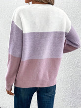 Load image into Gallery viewer, Color Block Boat Neck Sweater