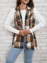 Load image into Gallery viewer, Plaid Button Down Vest Coat