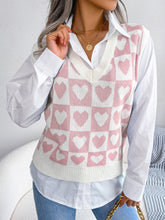 Load image into Gallery viewer, Heart V-Neck Sweater Vest