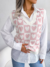 Load image into Gallery viewer, Heart V-Neck Sweater Vest