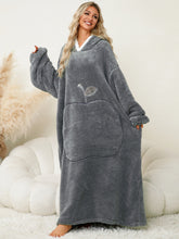 Load image into Gallery viewer, Pocketed Contrast Long Sleeve Hooded Lounge Dress