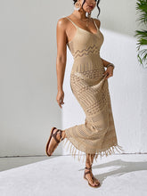 Load image into Gallery viewer, Openwork Scoop Neck Cover-Up Dress