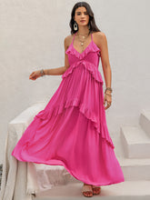 Load image into Gallery viewer, Ruffled Halter Neck Sleeveless Maxi Dress