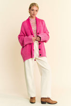 Load image into Gallery viewer, Davi &amp; Dani Shawl Collar Ribbed Detail Button Up Cardigan