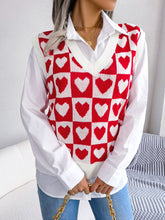 Load image into Gallery viewer, Heart V-Neck Sweater Vest