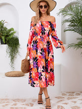 Load image into Gallery viewer, Printed Long Sleeve Midi Dress