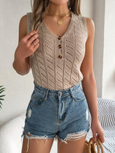 Load image into Gallery viewer, Openwork V-Neck Knit Vest