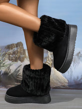 Load image into Gallery viewer, Thermal Faux Fur Suede Platform Boots