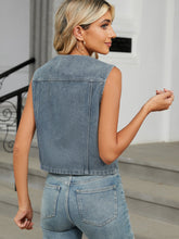 Load image into Gallery viewer, V-Neck Button Down Denim Vest