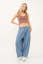 Load image into Gallery viewer, And The Why Elastic Back Pleated Baggy Jeans