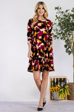 Load image into Gallery viewer, Celeste Full Size Geometric Round Neck Dress with Pockets