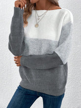 Load image into Gallery viewer, Color Block Boat Neck Sweater