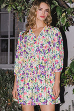 Load image into Gallery viewer, ODDI Full Size Floral Ruched Mini Dress