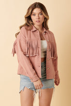 Load image into Gallery viewer, Mittoshop Fringe Detail Cotton Twill Jacket