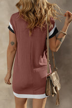 Load image into Gallery viewer, Textured Round Neck Short Sleeve Dress