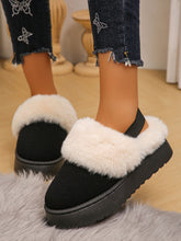 Load image into Gallery viewer, Faux Fur Round Toe Platform Slippers