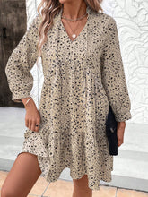 Load image into Gallery viewer, Tied Printed Long Sleeve Mini Dress