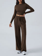 Load image into Gallery viewer, Devine Round Neck Long Sleeve Top and Pants Set