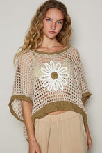 Load image into Gallery viewer, POL Hollow Out Flower Half Sleeve Knit Cover Up