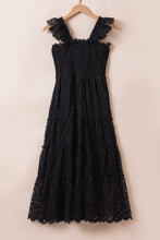 Load image into Gallery viewer, Lace Ruffled Wide Strap Midi Dress