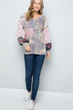 Load image into Gallery viewer, Celeste Tie-Dye V-Neck Printed Sleeve Blouse