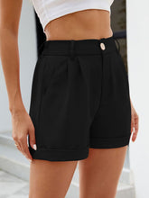 Load image into Gallery viewer, Roll Trim Half Elastic Waist Shorts