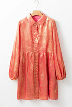 Load image into Gallery viewer, Metallic Sheen Long Sleeve Mini Dress