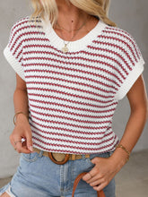 Load image into Gallery viewer, Round Neck Striped Sweater Vest