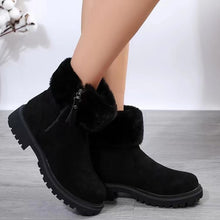 Load image into Gallery viewer, Suede Faux Fur Boots with Side Zipper