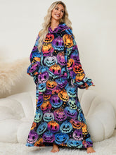 Load image into Gallery viewer, Fuzzy Pocketed Long Sleeve Hooded Lounge Dress