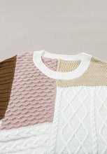 Load image into Gallery viewer, Cable-Knit Color Block Round Neck Sweater Vest