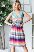 Load image into Gallery viewer, Heimish Full Size Striped Sleeveless V Neck Dress