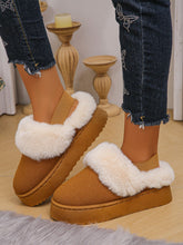 Load image into Gallery viewer, Faux Fur Round Toe Platform Slippers