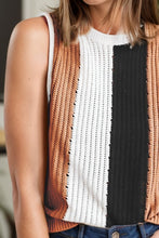 Load image into Gallery viewer, Color Block Round Neck Sweater Vest