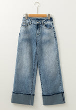 Load image into Gallery viewer, Washed Wide Leg Jeans with Pockets