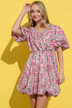 Load image into Gallery viewer, And The Why Full Size Floral Surplice Puff Sleeve Dress