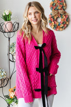 Load image into Gallery viewer, First Love Tie Closure Open Knit Cardigan